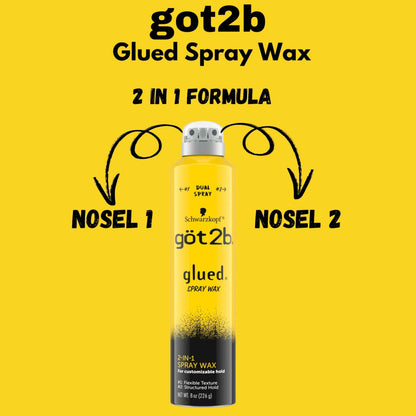 Got2b Glued Spray Wax with 2-in-1 Dual Spray Nozzle, 8 oz