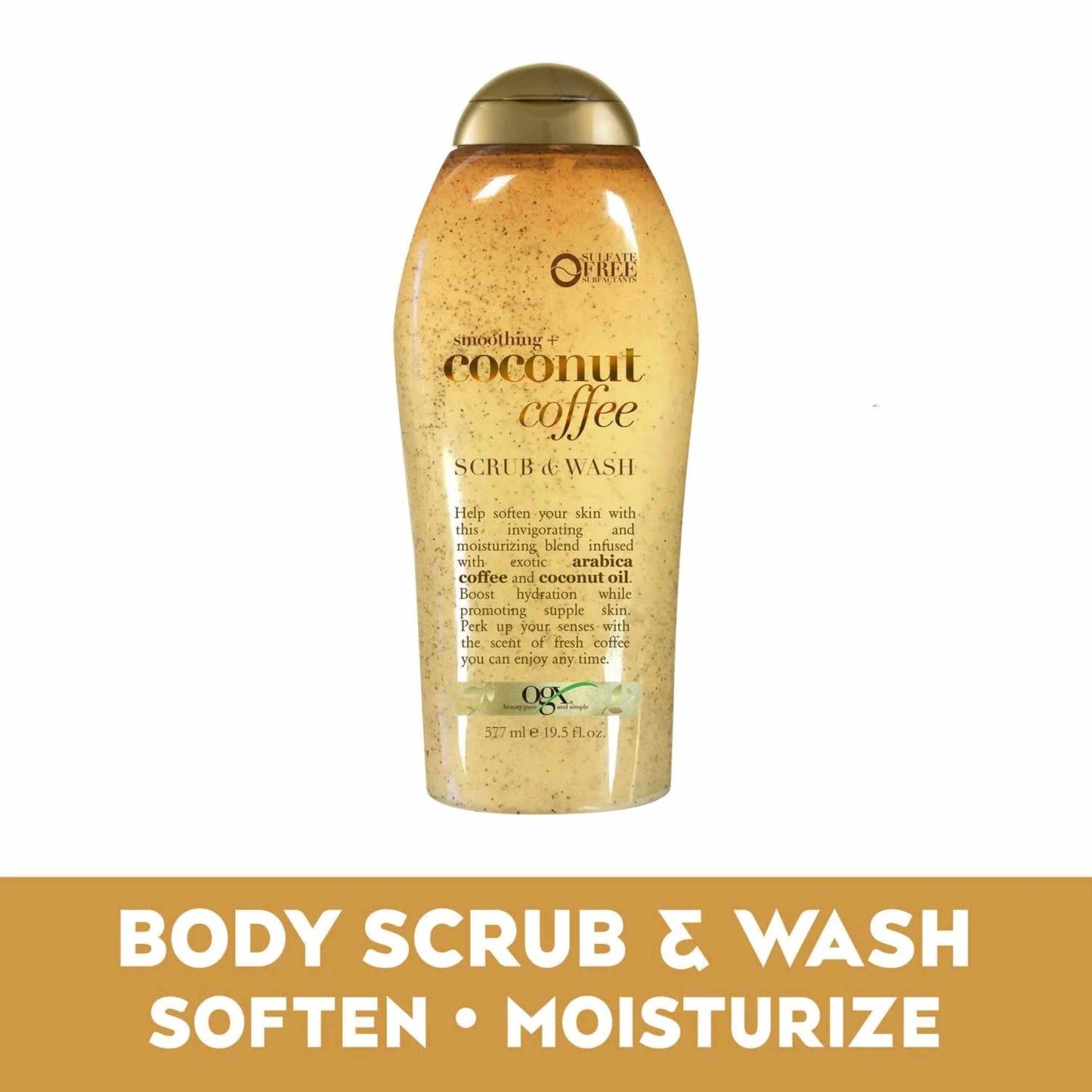 OGX Smoothing + Coconut Coffee Exfoliating Body Scrub, 19.5 Fl oz