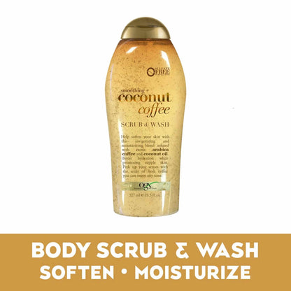 OGX Smoothing + Coconut Coffee Exfoliating Body Scrub, 19.5 Fl oz
