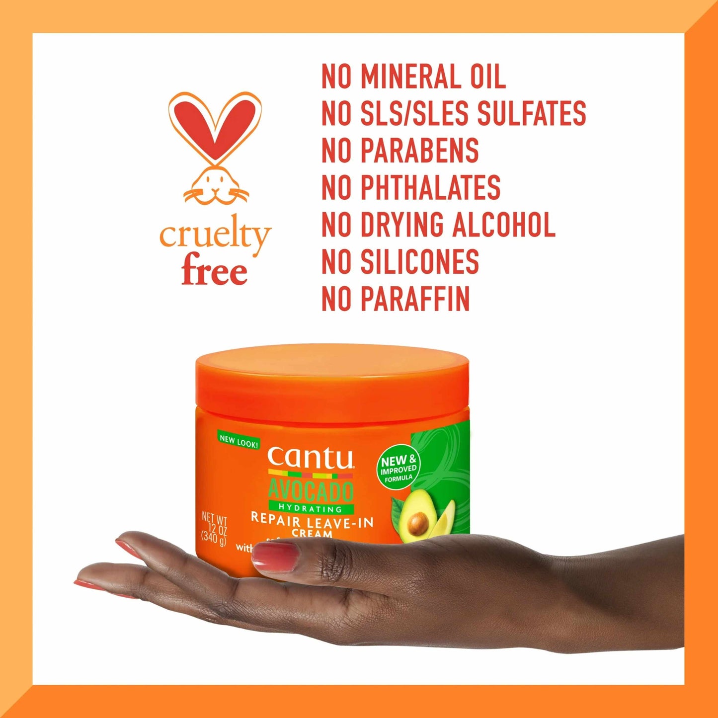 Cantu Avocado Hydrating Leave-In Conditioning Cream – Avocado Oil, Olive Oil, Aloe & Shea Butter, Deep Repair & Hydration (12 oz)