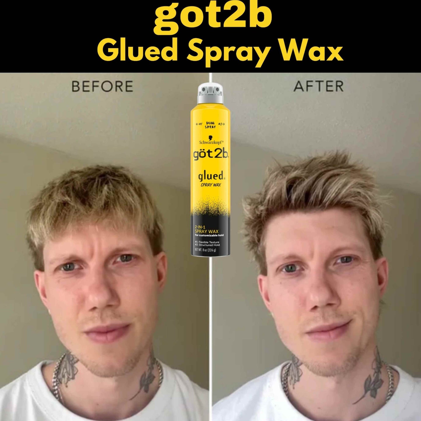 Got2b Glued Spray Wax with 2-in-1 Dual Spray Nozzle, 8 oz