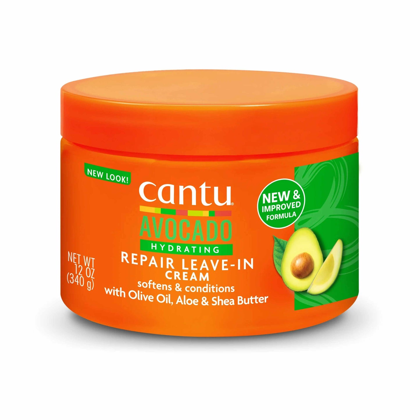 Cantu Avocado Hydrating Leave-In Conditioning Cream – Avocado Oil, Olive Oil, Aloe & Shea Butter, Deep Repair & Hydration (12 oz)