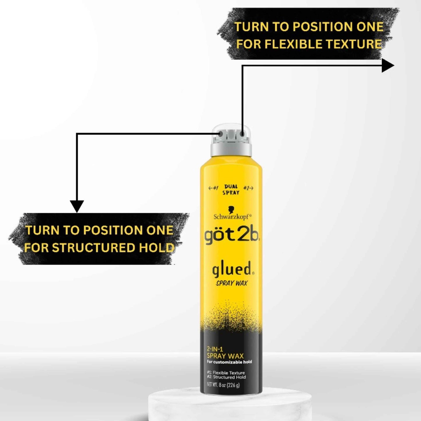 Got2b Glued Spray Wax with 2-in-1 Dual Spray Nozzle, 8 oz