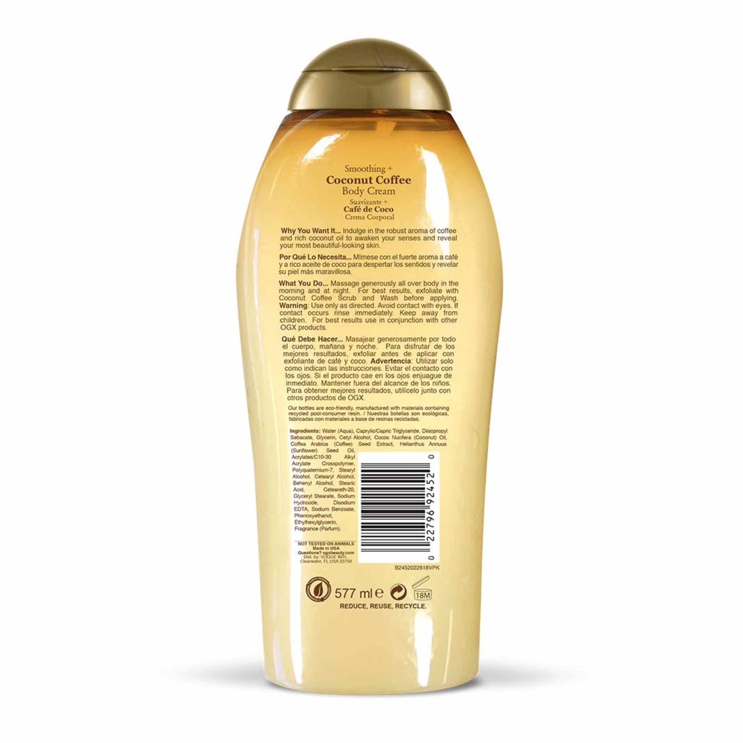 OGX Smoothing + Coconut Coffee Body Cream 19.5 oz